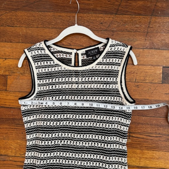 J. Crew Black and Cream Striped Crochet Midi Dress - XXS - Picture 10 of 12